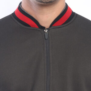 d&f Jaket Bomber Pria Contrast Collar - Abu Tua