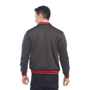 d&f Jaket Bomber Pria Contrast Collar - Abu Tua