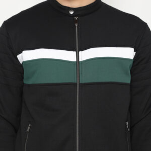 d&f Jaket CVC Hitam Cut & Swen Putih Hijau Botol