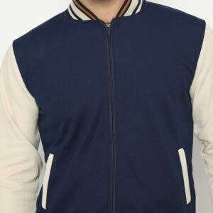 d&f Jaket Bomber CVC Pria Navy Cream