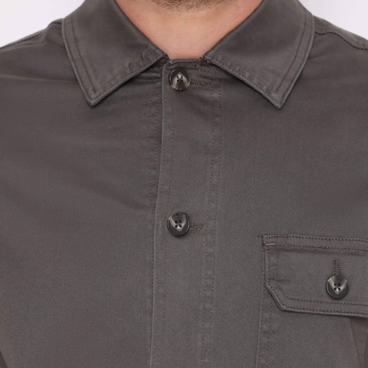 d&f Jaket Kemeja Kanvas - Stone - Image 5
