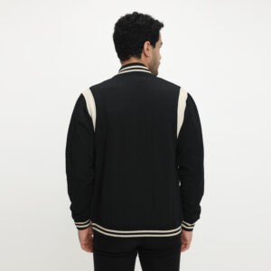d&f Napoleon Jaket shoulder cut & sewn pria- Hitam Cream