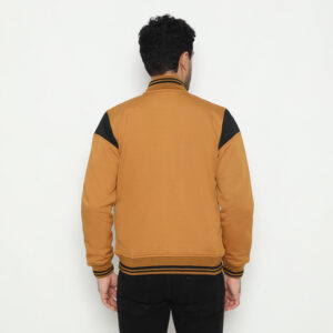 d&f CVC Jaket pria Bomber - coklat list hitam