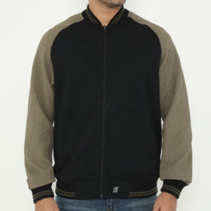 d&f Napoleon Jaket shoulder cut & sewn pria- Hitam mix olive