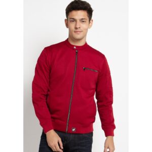d&f Jaket pria Bomber casual - Maroon
