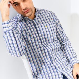 Jack Nicklaus Kerr Savoy Medium Check Long Sleeve Blue Port