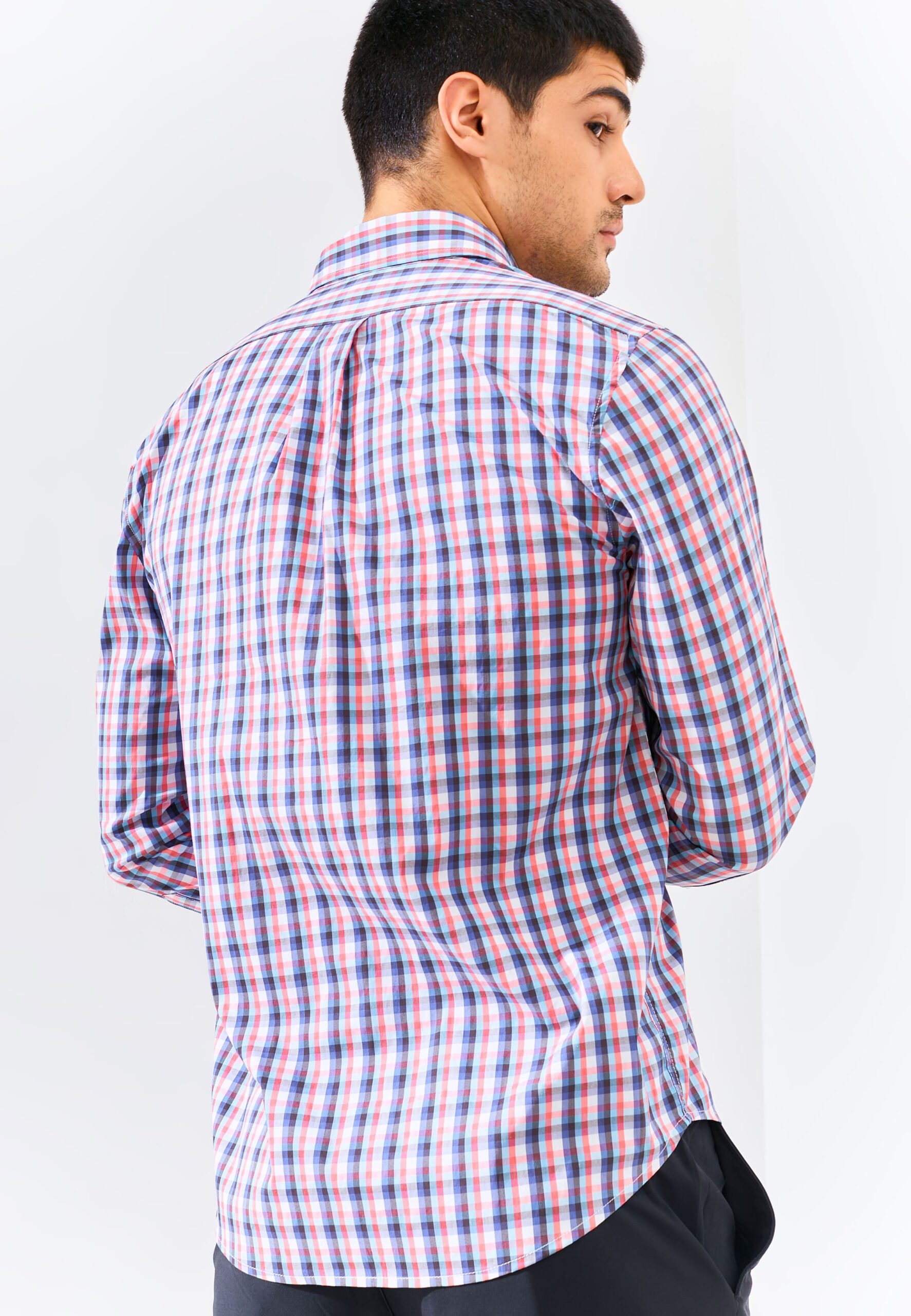 Jack Nicklaus Kerr Savoy Medium Check Long Sleeve Red Flex - Image 4