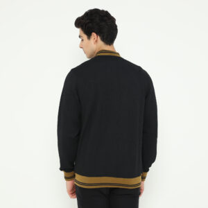 d&f Napoleon Jaket shoulder cut & sewn pria- Hitam
