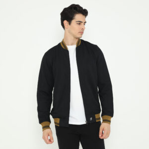 d&f Napoleon Jaket shoulder cut & sewn pria- Hitam
