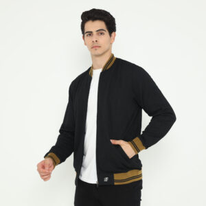 d&f Napoleon Jaket shoulder cut & sewn pria- Hitam