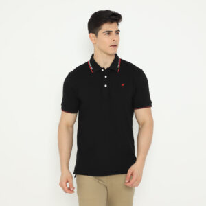 d&f Polo shirt basic - Hitam