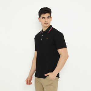 d&f Polo shirt basic - Hitam