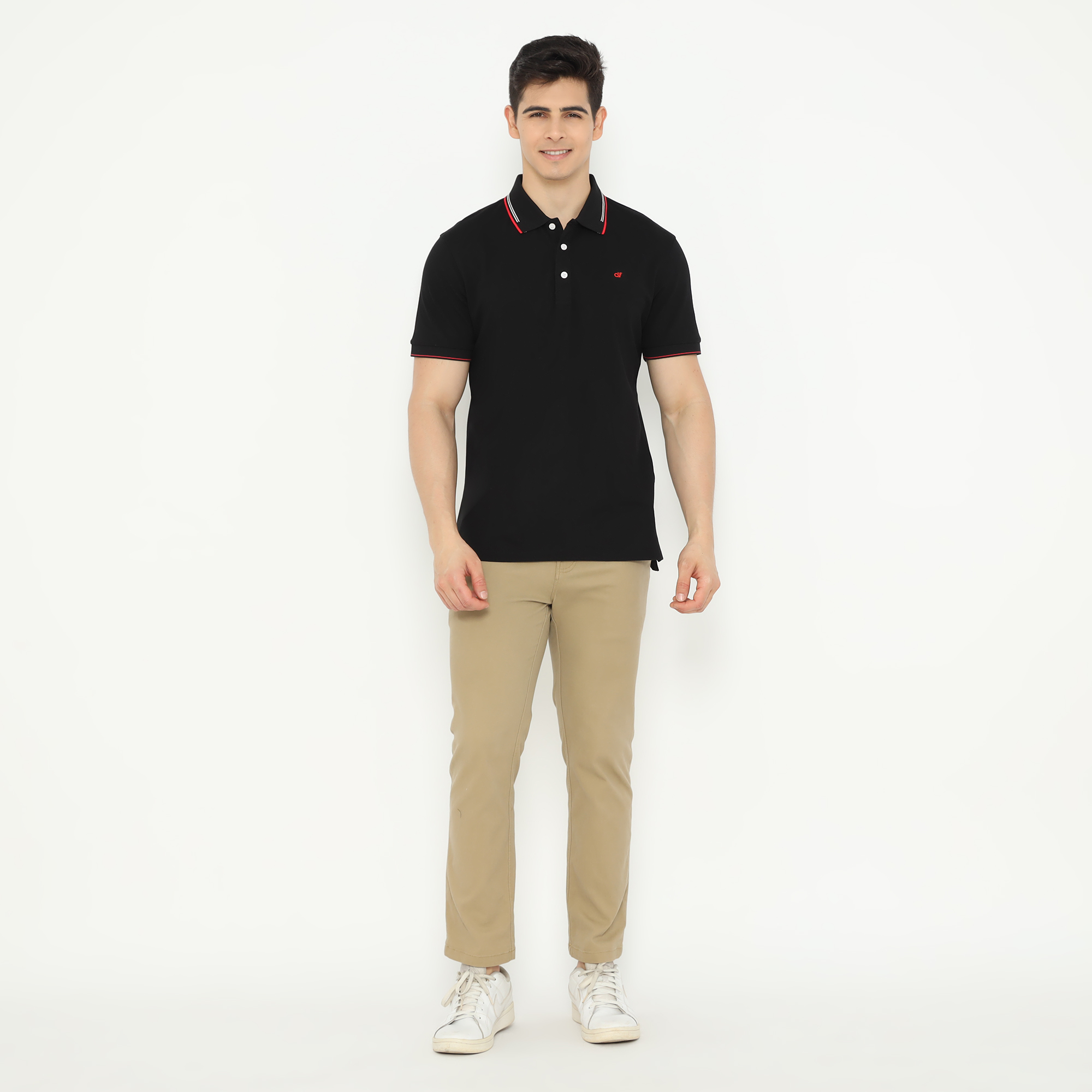 d&f Polo shirt basic - Hitam - Image 5