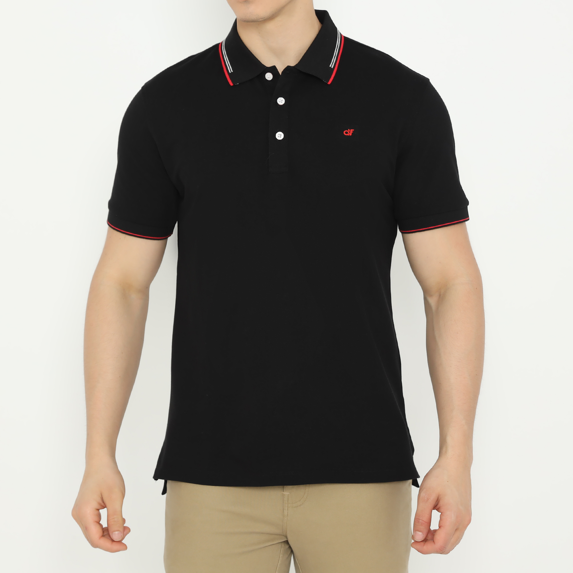 d&f Polo shirt basic - Hitam - Image 4