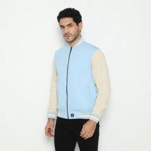 d&f CVC Jaket bomber pria - Sky blue cream
