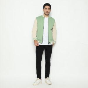 d&f CVC Jaket bomber pria - Hijau mint cream
