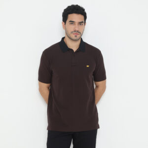 Jack Nicklaus Elantra Polo Shirt Pria Regular Fit Dark Brown
