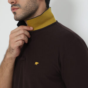 Jack Nicklaus Elantra Polo Shirt Pria Regular Fit Dark Brown