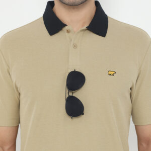 Jack Nicklaus Elantra Polo Shirt Pria Regular Fit Khaki