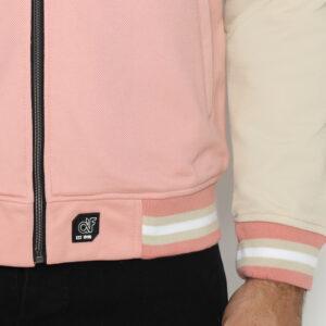 d&f CVC Jaket Bomber pria - Dusty pink cream