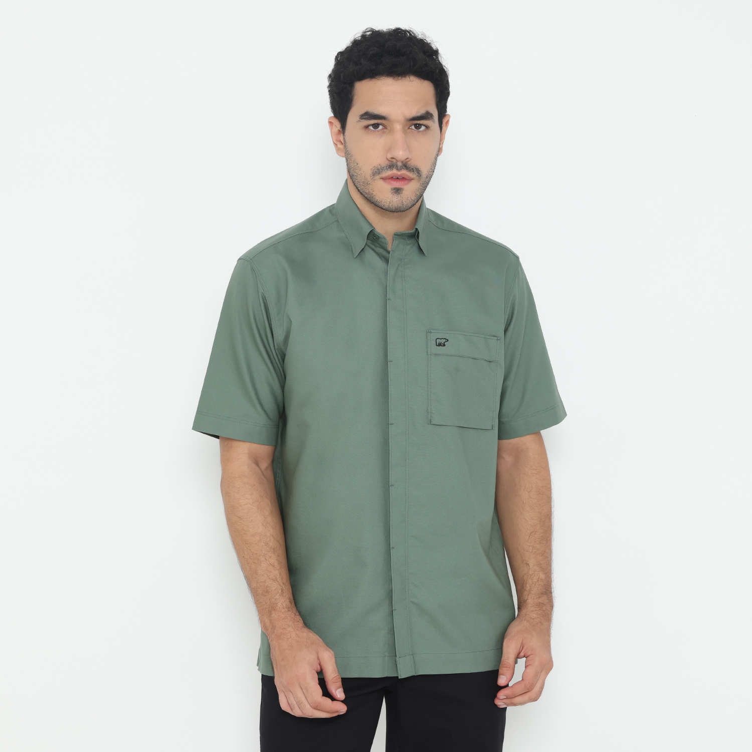 Jack Nicklaus Chester Kemeja Pria Lengan Pendek Regular Fit Laurent Green