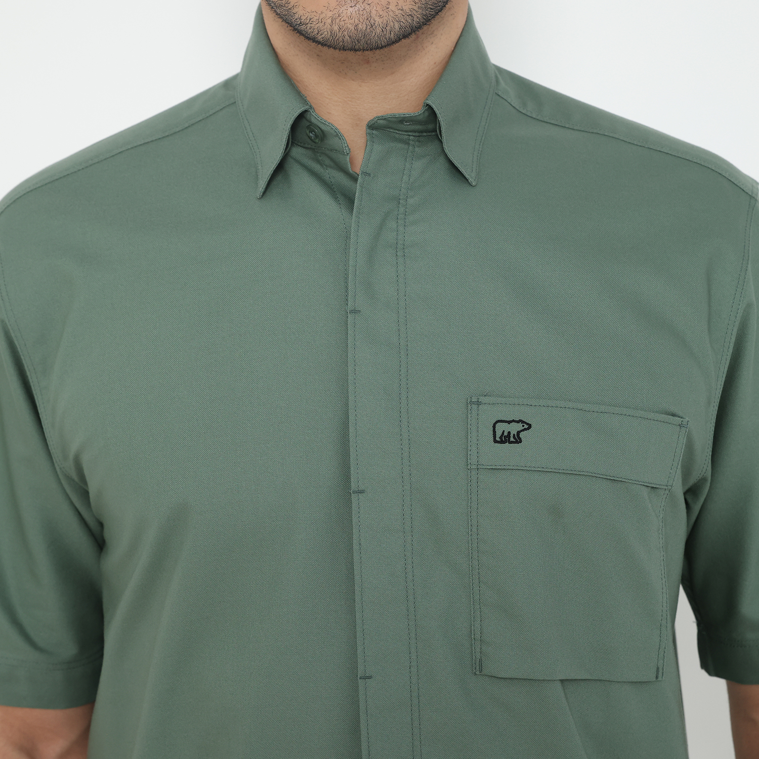 Jack Nicklaus Chester Kemeja Pria Lengan Pendek Regular Fit Laurent Green - Image 5