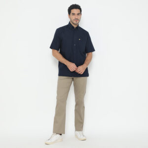 Jack Nicklaus Winter Kemeja Pria Lengan Pendek Regular Fit Navy