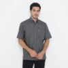 Jack Nicklaus Winter Kemeja Pria Lengan Pendek Regular Fit Dark Grey