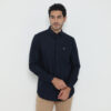 Jack Nicklaus Saunders Kemeja Pria Lengan Panjang Slim Fit Navy