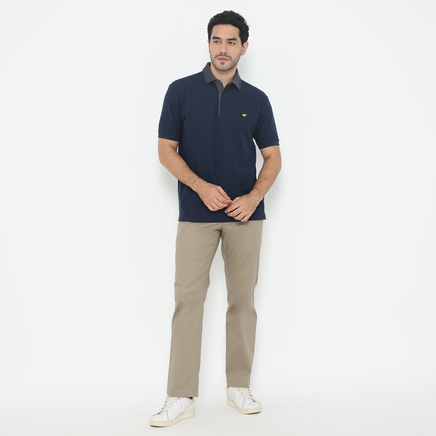 Jack Nicklaus Prospero Polo Shirt Pria Regular Fit Navy - Image 4