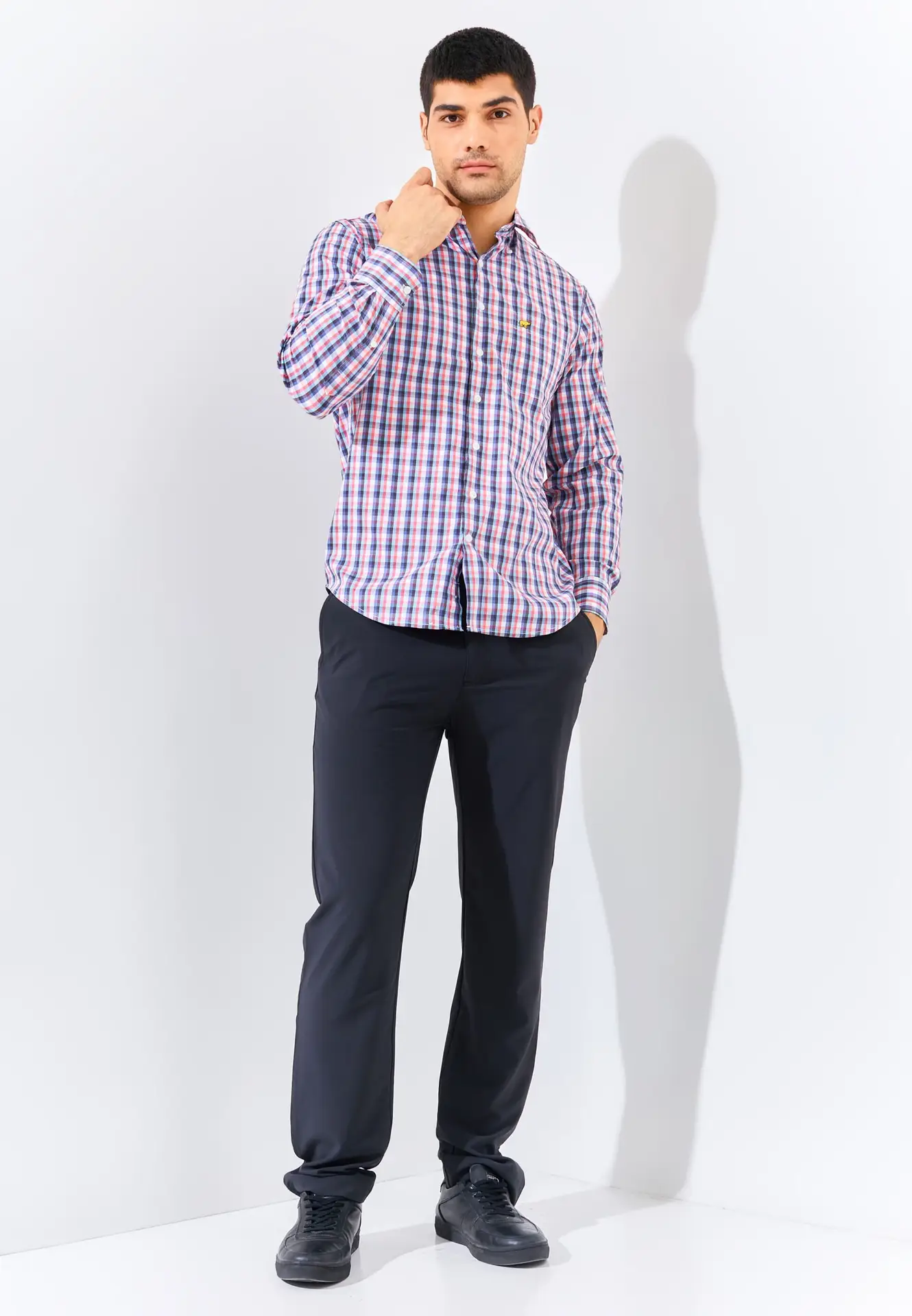 Jack Nicklaus Kerr Savoy Medium Check Long Sleeve Red Flex