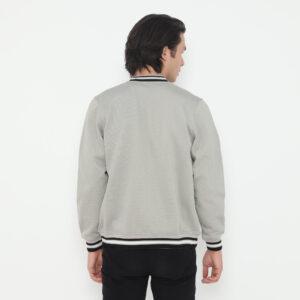 d&f Jaket Bomber pria - Abu tua list hitam