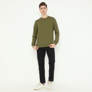 d&f sweatshirt hoodie L/S pria ""DREAMING AFTER ALL" - Olive