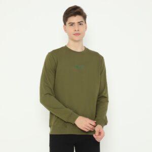 d&f sweatshirt hoodie L/S pria ""DREAMING AFTER ALL" - Olive