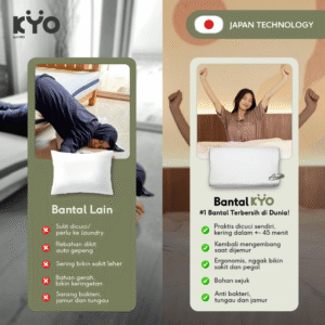 KYO Knot Your Ordinary Airmate Ergonomic Pillow / Bantal Bihun / Bantal Dewasa / Bantal Tidur / Bantal Ergonomis ( Soft , Medium dan Firm )