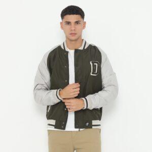 d&f Parachute  Jaket Bomber Varsity Pria - Abu Sequoi