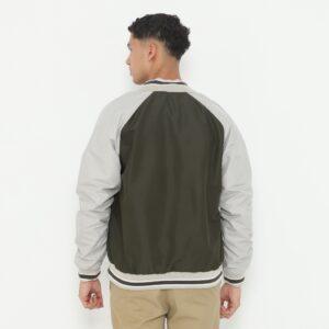 d&f Parachute  Jaket Bomber Varsity Pria - Abu Sequoi
