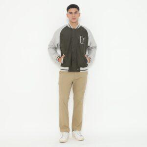 d&f Parachute  Jaket Bomber Varsity Pria - Abu Sequoi