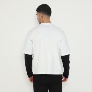 d&f Kaos Pria Double layer RHYTHM - Putih