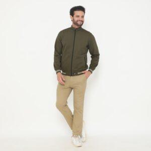 d&f Jaket Biker pria - olive