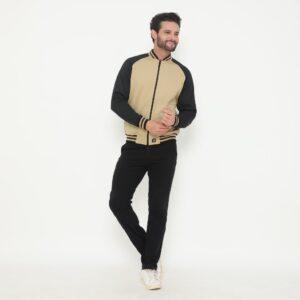 d&f Jaket Bomber pria - Khaki hitam