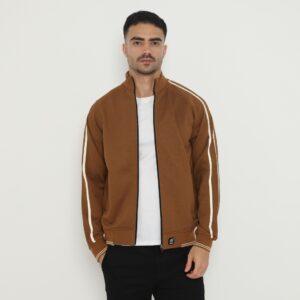 d&f Jaket Biker pria - strip coklat