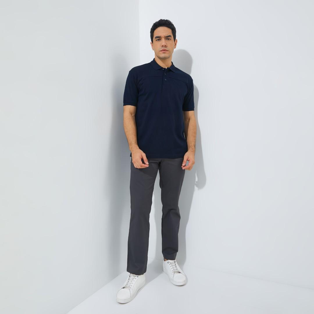 Jack Nicklaus Apache Polo Shirt Pria Regular Fit Navy - Image 6