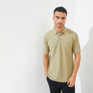 Jack Nicklaus Edgar Polo Shirt Pria Regular Fit Sponge Khaki