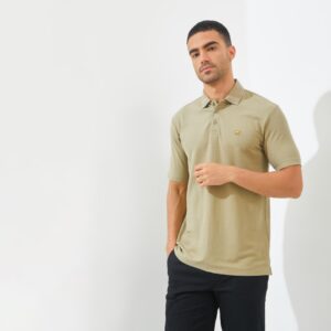 Jack Nicklaus Edgar Polo Shirt Pria Regular Fit Sponge Khaki