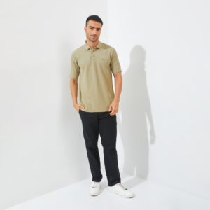 Jack Nicklaus Edgar Polo Shirt Pria Regular Fit Sponge Khaki
