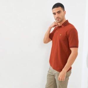 Jack Nicklaus Hubert Polo Shirt Pria Regular Fit Brown Red