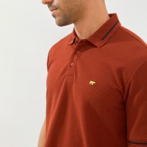 Jack Nicklaus Hubert Polo Shirt Pria Regular Fit Brown Red
