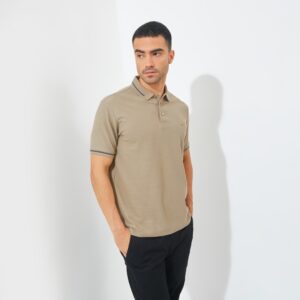 Jack Nicklaus Hubert Polo Shirt Pria Regular Fit Medium Brown