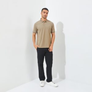 Jack Nicklaus Hubert Polo Shirt Pria Regular Fit Medium Brown